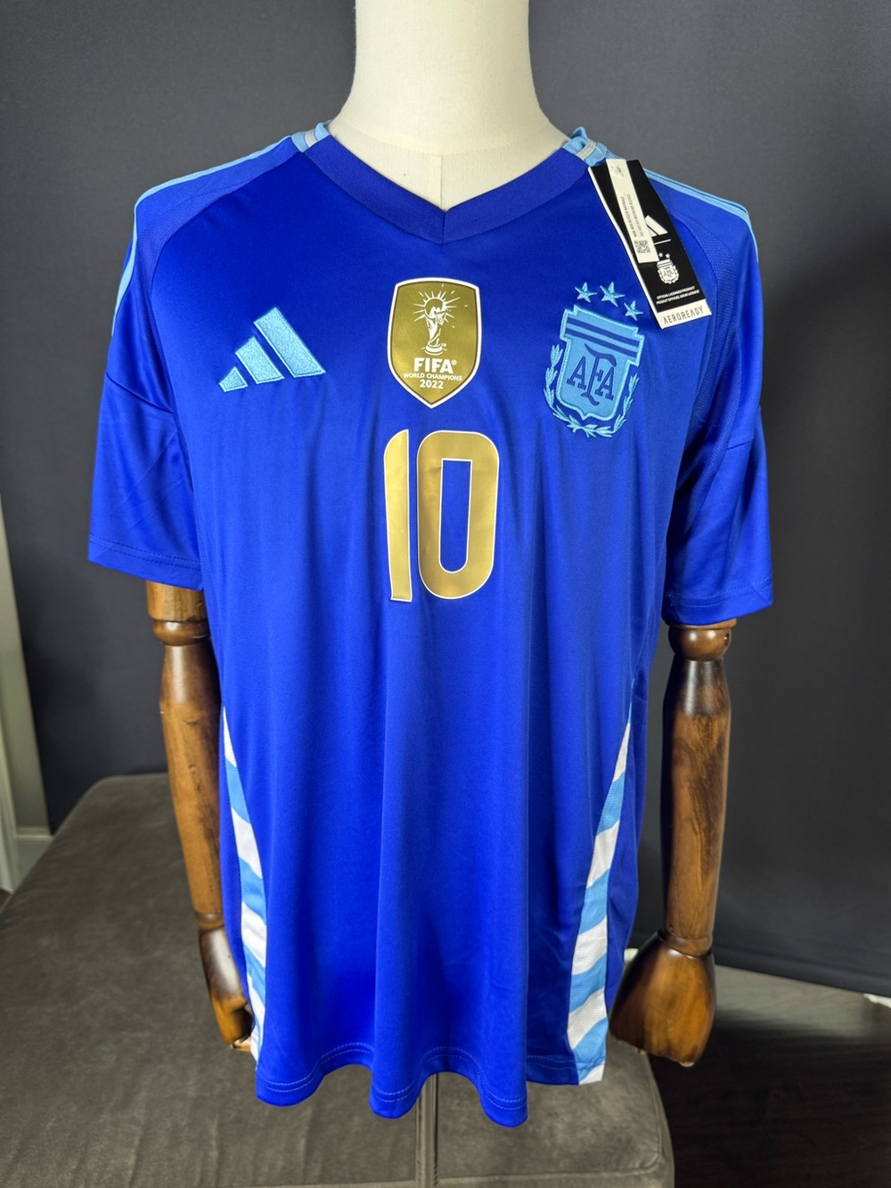 adidas Men’s Argentina 2024 Messi #10 Blue Soccer Away Jersey Size XL NEW